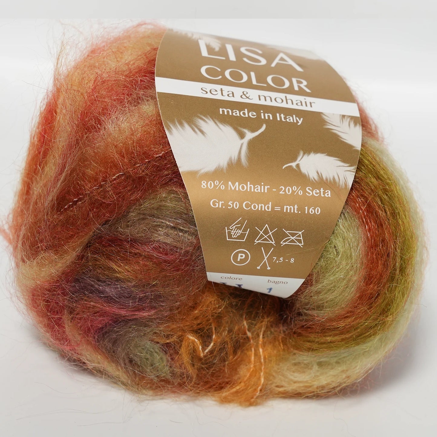LISA COLOR Seta & Mohair Mehrfarbig – Mohair, Seide 50g